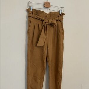 Sezane Tan High-Waisted Trousers